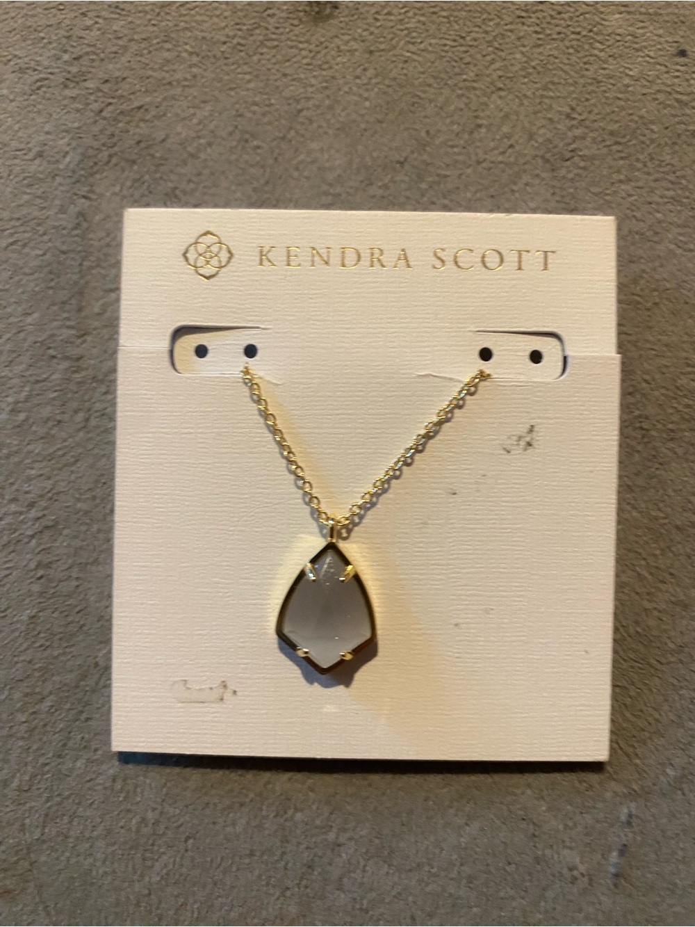 Kendra Scott Cory Gold & Grey Teardrop Pendant Necklace